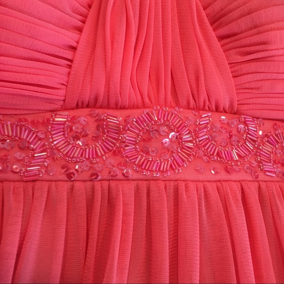 Cache Coral Full Length Strapless Prom Dress 6 - Picture 2 of 4